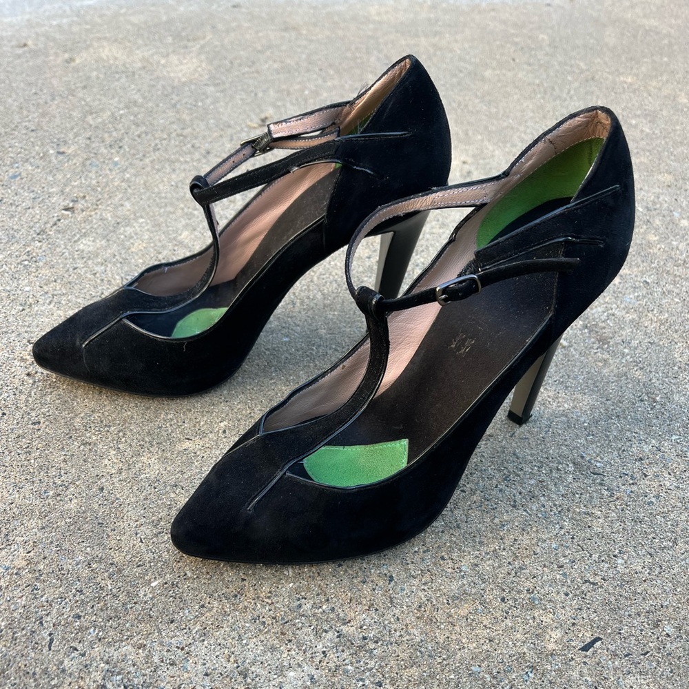 Guillaume Hinfray suede black heels, size 37